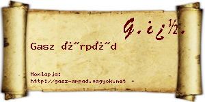 Gasz Árpád névjegykártya